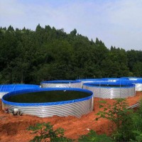 鍍鋅板水池圓形鐵桶蓄水池 草魚(yú)對(duì)蝦帆布養(yǎng)殖池 帆布水池魚(yú)池