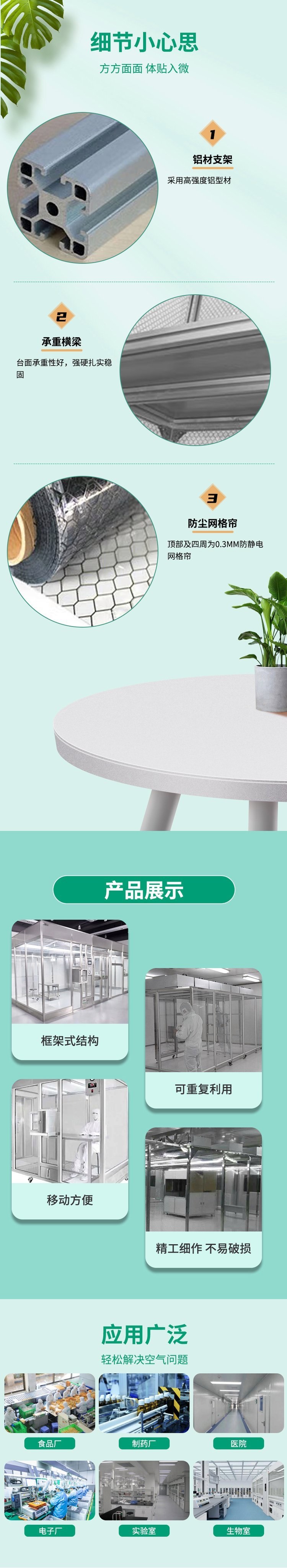 百級(jí)潔凈棚 凈化模塊 千級(jí)凈化棚 無塵車間 可移動(dòng)能拓展